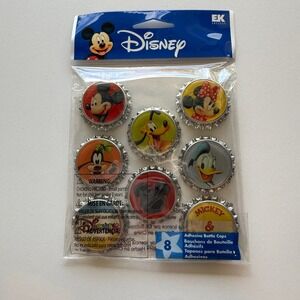 Disney Mickey and Friends Adhesive Bottle Caps EK Success DBCM001 8pc New